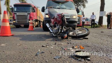 Fotos de Motociclista é socorrido em estado grave após colisão com carreta em Maringá