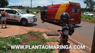 Fotos de Moto bate em poste e homem de 37 sofre ferimentos graves em Maringá
