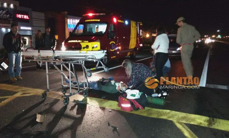 Fotos de Motociclista fica gravemente ferido após colidir contra traseira de veículo em Sarandí