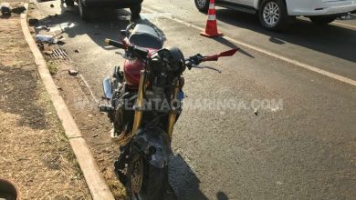 Fotos de Motociclista ficam em estado gravíssimo após bater atrás de veículo em Maringá