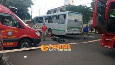 Fotos de Motociclista morre ao bater em ônibus da TCCC em Maringá