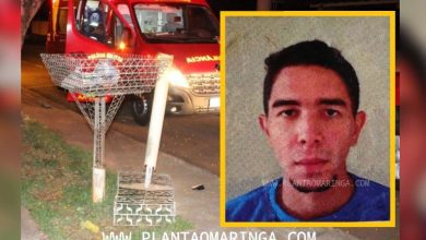 Fotos de Motociclista morre após bater em lixeira e ser arremessado contra muro em Maringá