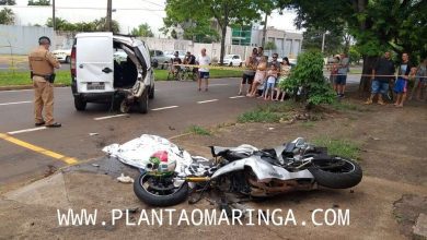 Fotos de Motociclista morre após bater na traseira de carro parado em Maringá