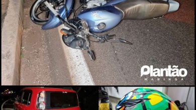 Fotos de Motociclista sofre ferimentos após batida contra carro em Maringá