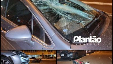 Fotos de Motociclista sofre ferimentos graves após batida no centro de Maringá