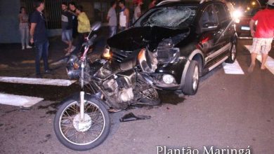 Fotos de Motorista com suspeita de embriaguez provoca acidente e arrasta moto por vários metros, em Maringá
