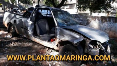 Fotos de Motorista cruza preferencial e causa acidente em Maringá