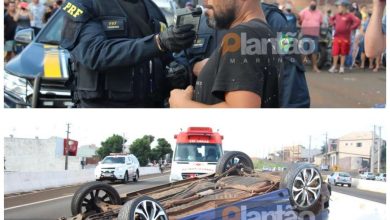 Fotos de Motorista embriagado é preso após provocar acidente e ofender socorristas, em Maringá
