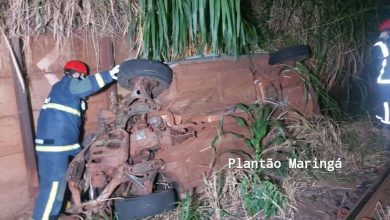 Fotos de Motorista morre após carro cair de viaduto do contorno sul em Maringá