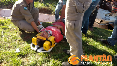 Fotos de Pedras soltas na pista causa acidente em Maringá