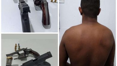 Fotos de Polícia Civil de Sarandi prende suspeito de assaltar joalheria em shopping de Maringá; duas armas foram apreendidas