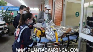 Fotos de Sarandi; homem é socorrido com traumatismo craniano grave, após betoneira cair sobre sua cabeça