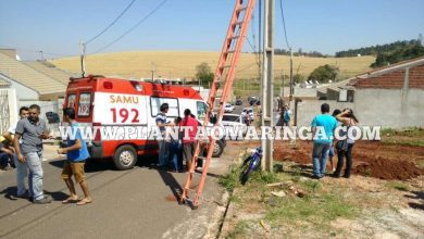 Fotos de Trabalhador cai de poste ao sofre descarga elétrica em Mandaguaçu