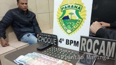 Fotos de Traficante é preso com drogas na praça Raposo Tavares em Maringá