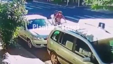 Fotos de Vídeo; câmera registra motorista abrindo porta e derrubando ciclista em Sarandi