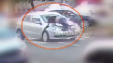 Fotos de Vídeo flagra homem sendo atropelado em cima da faixa de pedestre em Maringá; assista