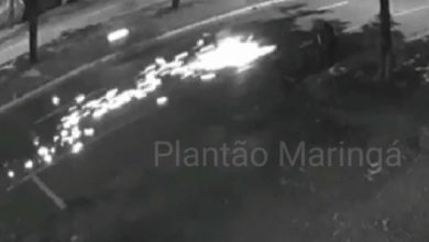 Fotos de Vídeo mostra acidente com motociclista em avenida de Maringá