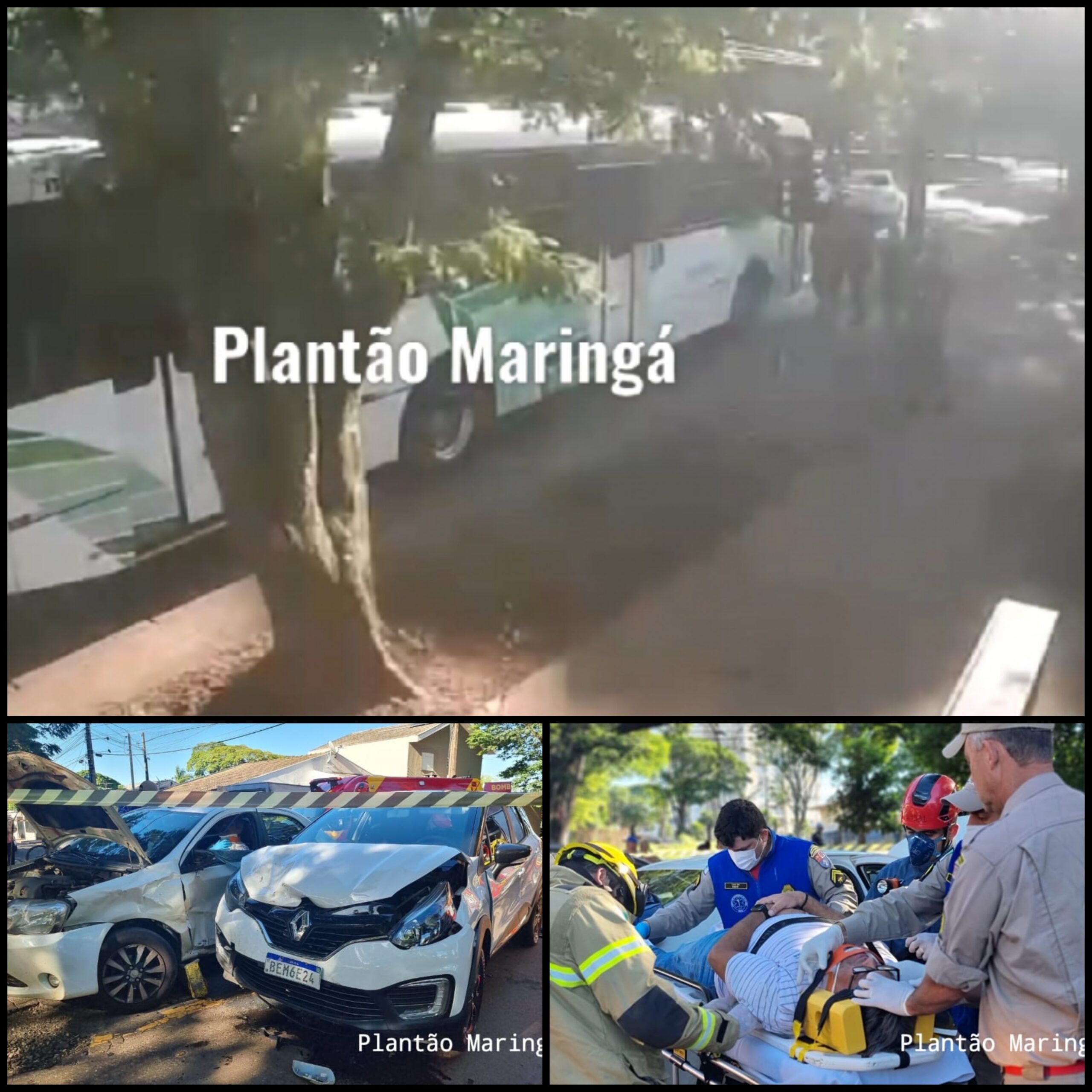 Fotos de Câmera registra acidente que deixou motorista de aplicativo ferido em Maringá