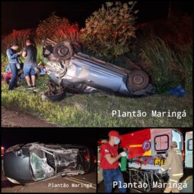 Dois carros capotam após colisão e deixa sete pessoas feridas em Maringá Foto 1 Fotos de Dois carros capotam após colisão e deixa sete pessoas feridas em Maringá