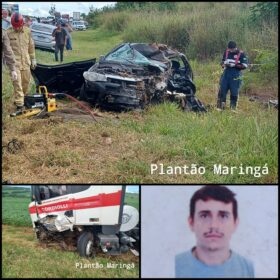 Fotos de Homem morre e mulher é socorrida de helicóptero após colisão entre carro e carreta entre Maringá e Iguaraçu 