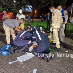 Fotos de Motociclista é intubado após avançar preferencial e bater contra carro em Maringá