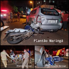 Fotos de Motociclista sofre ferimentos graves após bater em carro estacionado em Maringá