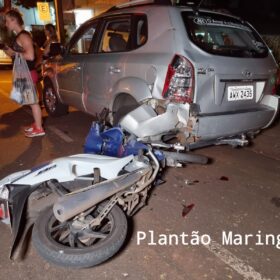 Fotos de Motociclista sofre ferimentos graves após bater em carro estacionado em Maringá