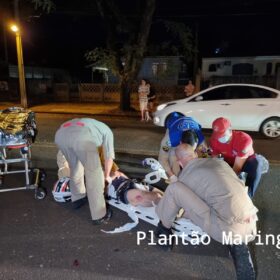 Fotos de Motociclista sofre ferimentos graves após bater em carro estacionado em Maringá