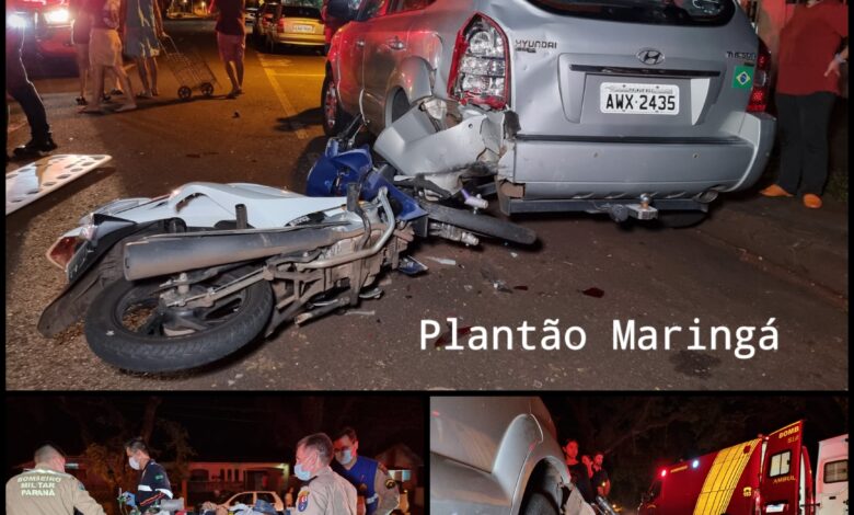 Fotos de Motociclista sofre ferimentos graves após bater em carro estacionado em Maringá