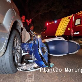 Fotos de Motociclista sofre ferimentos graves após bater em carro estacionado em Maringá