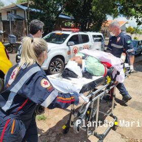 Fotos de Mulher é socorrida pelo Samu, após ser espancada pelo marido em Maringá