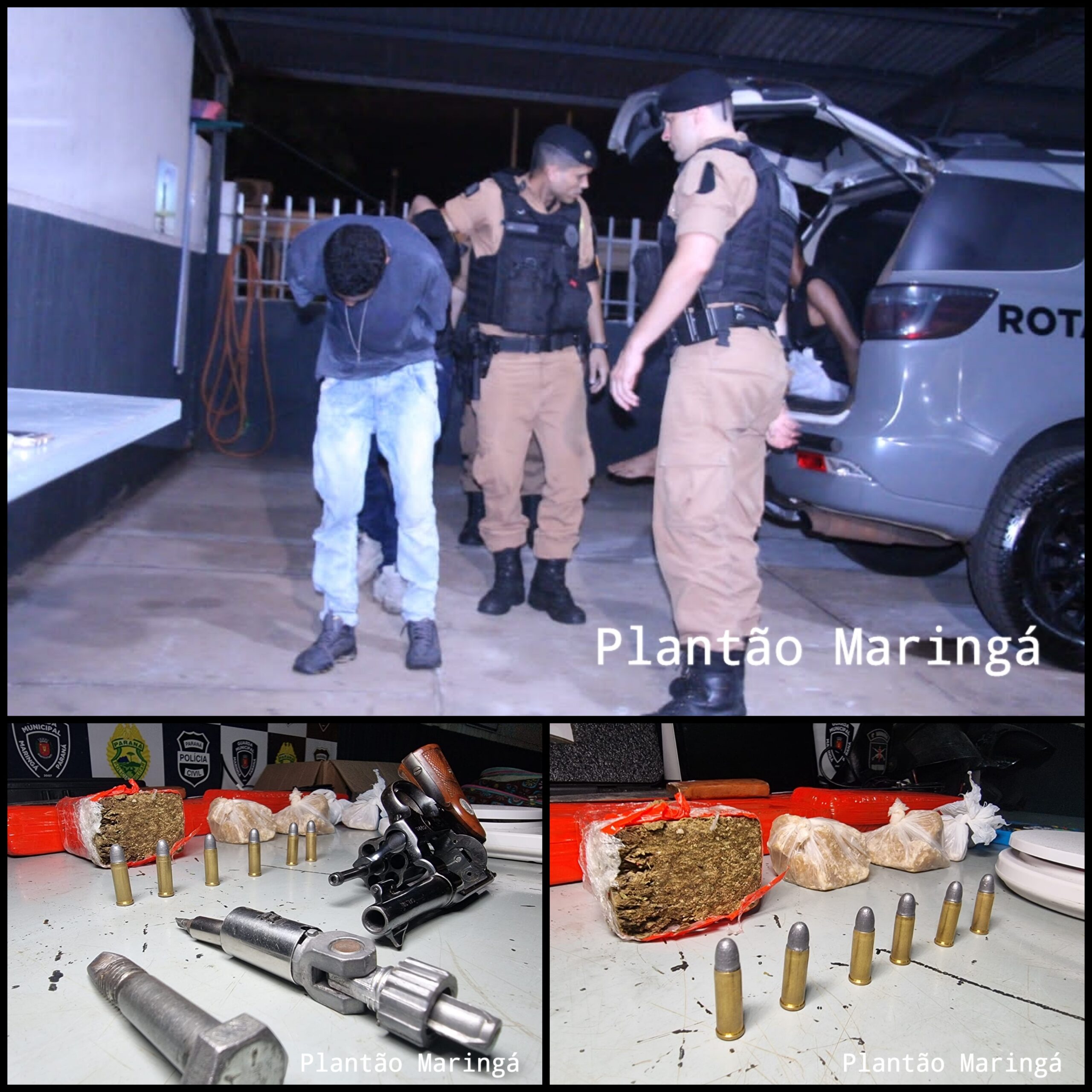 Fotos de Rotam prende assaltantes e recupera moto e carro roubados em Maringá