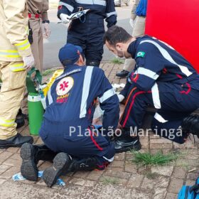 Fotos de Carro arrasta moto por cerca de 30 metros após acidente e deixa açougueiro em estado grave em Sarandi