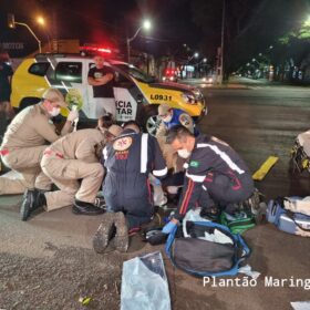 Fotos de Homem atropelado em cima da faixa de pedestres em Maringá, morre no hospital