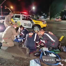 Fotos de Homem atropelado em cima da faixa de pedestres em Maringá, morre no hospital