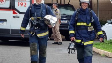 Fotos de Duas pessoas são socorridas durante incêndio em apartamento em Maringá