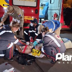 Fotos de Jovem é intubado após bater moto contra caçamba de entulho em Sarandi