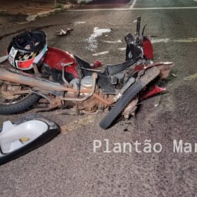 Fotos de Motociclista avança sinal vermelho, bate em carro e é socorrido com ferimentos graves em Maringá 