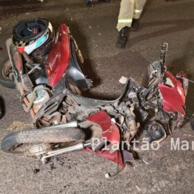 Fotos de Motociclista avança sinal vermelho, bate em carro e é socorrido com ferimentos graves em Maringá 
