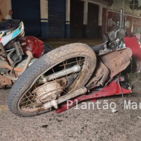 Fotos de Motociclista avança sinal vermelho, bate em carro e é socorrido com ferimentos graves em Maringá 