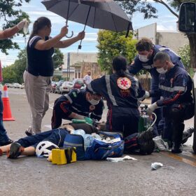 Fotos de Motociclista é intubado após grave acidente nesta segunda-feira