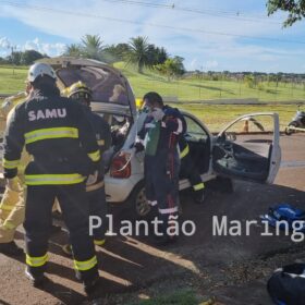 Fotos de Motorista suspeito de estar embriagado invade pista contrária, causa acidente e fere casal em Maringá 