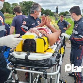 Fotos de Mulher fica ferida após capotamento no Contorno Sul de Maringá