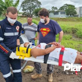 Fotos de Mulher fica ferida após capotamento no Contorno Sul de Maringá
