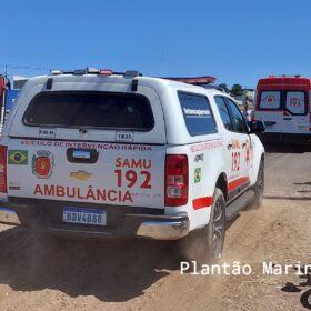 Fotos de Pai e o filho de 8 anos ficam feridos após carreta tombar no Contorno Norte, em Maringá 