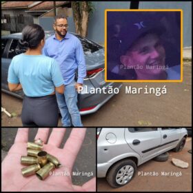 Fotos de Carro com três pessoas é crivado de bala durante atentado a tiros em Sarandi