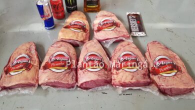 Fotos de Homem é preso após furtar sete peças de picanha, whisky e energético em supermercado de Maringá