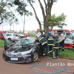Fotos de Homem é resgatado das ferragens após carro capotar entre Sarandi e Marialva