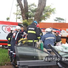 Fotos de Homem é resgatado das ferragens após carro capotar entre Sarandi e Marialva