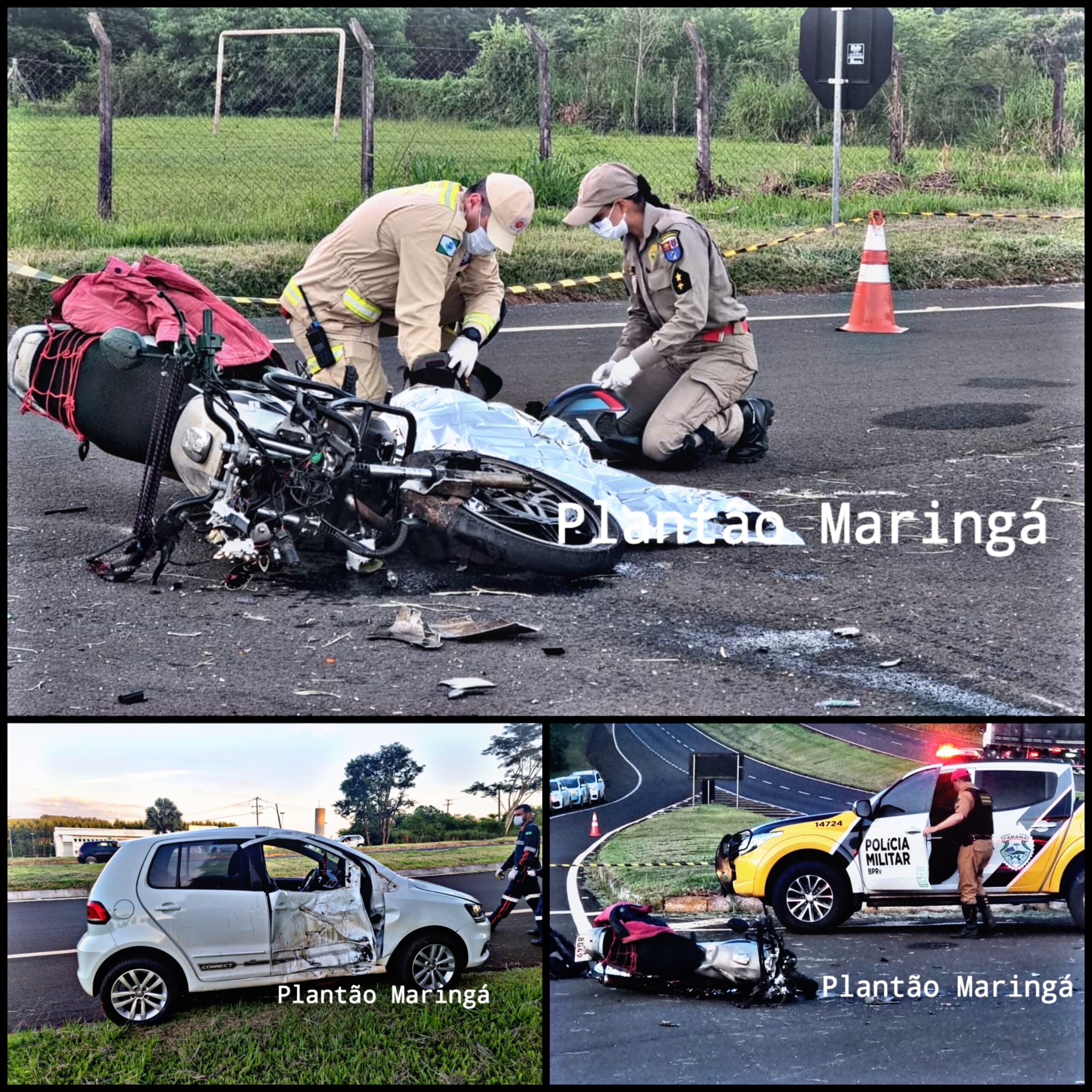 Fotos de Imprudência na rodovia mata motociclista em Maringá 